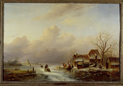 Niederländische Winterlandschaft von Andreas Schelfhout